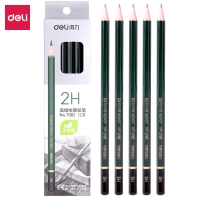 得力（deli）/书法绘画用具/7082/高级绘图铅笔(绿色)(12支/盒) 3盒装
