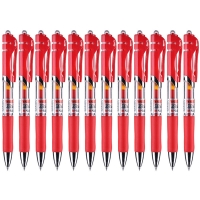 晨光/书写用笔类用具/K35/文具 红色0.5mm经典子弹头中性笔按动签字笔水笔 12支/盒