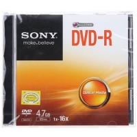 索尼（Sony）/光盘库/DVD-R-16/16速 4.7G 单片装 刻录光盘 10片/盒