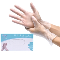 玉手 一次性用品 001 PVC手套一次性透明手套无粉光面 医用级防护 盒装100只