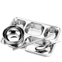 顺和/厨房器皿/SH-29/不锈钢快餐盘（分餐盘、汤碗、筷子、勺子）按个销售